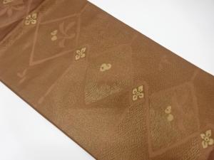 菱に抽象花模様織り出し　名古屋帯